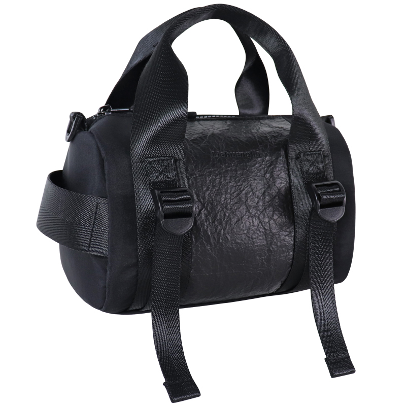 mini duffel bag with pineapple-leaf bio-based front panel, view 2 - SLH24-039B
