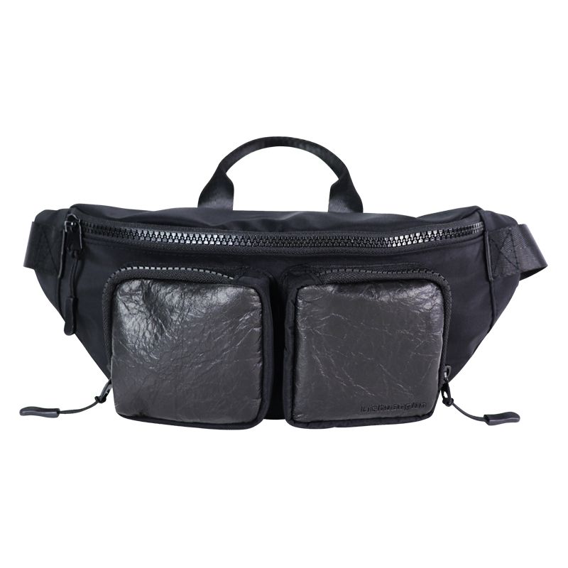 Custom Multi-Pocket Waist Bag with Pineapple Leaf Bio-Based Front Pockets SLH24-041B Custom Multi-Pocket Waist Bag with Pineapple Leaf Bio-Based Front Pockets SLH24-041B