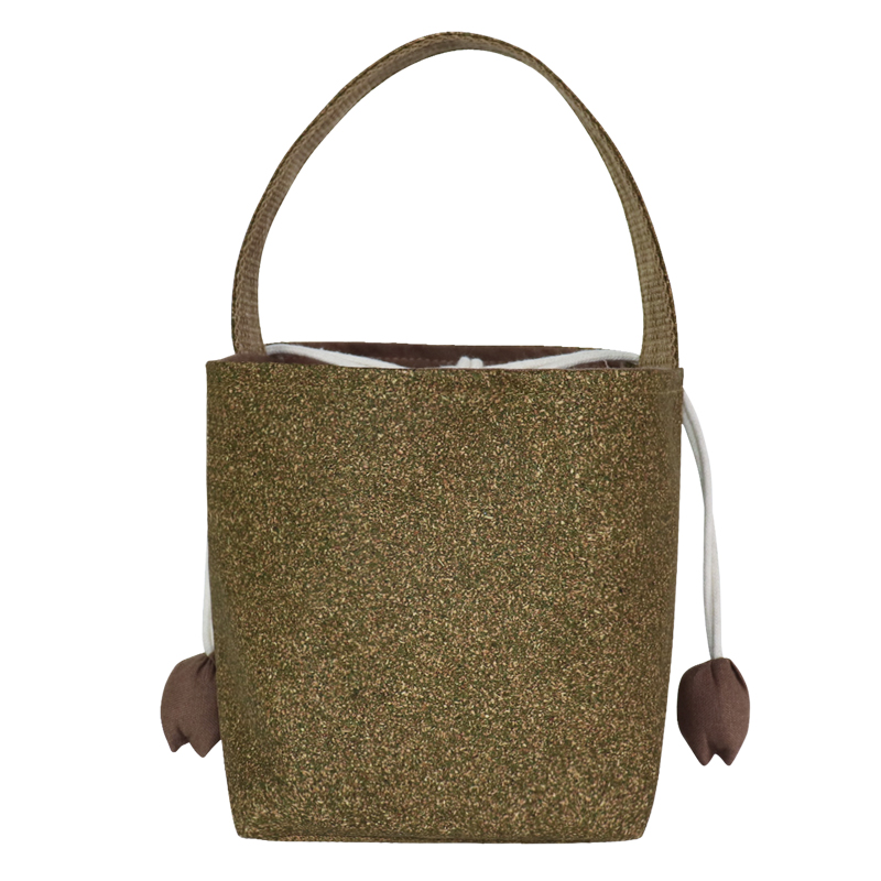 small bucket handbag in tea-residue cork material, view 3 - SLH24-052B