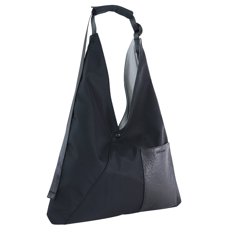 hobo shoulder bag with pineapple-leaf bio-based front pocket, view 2 - SLH24-056B