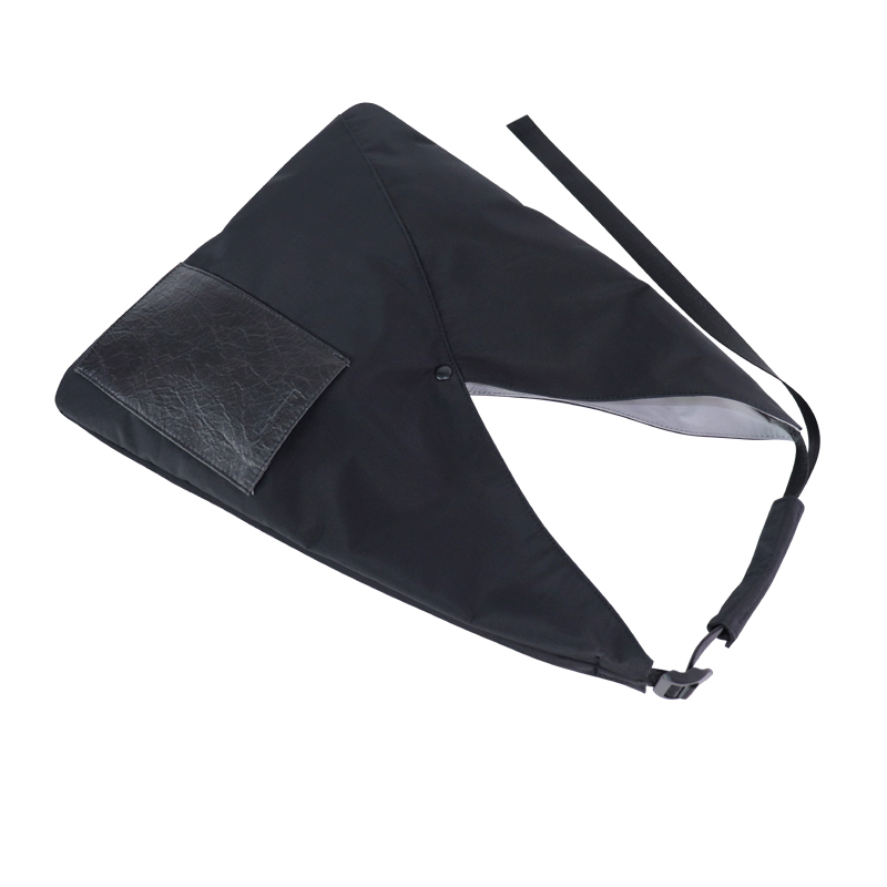 hobo shoulder bag with pineapple-leaf bio-based front pocket, view 4 - SLH24-056B