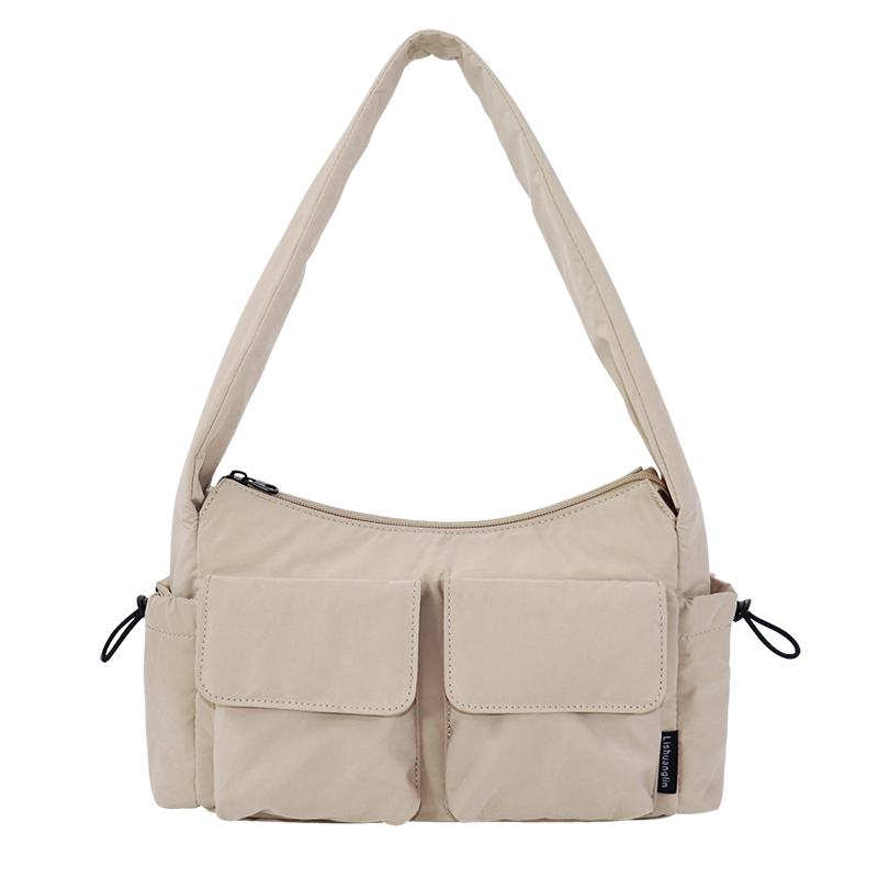 Custom RPET Recycled Polyester Shoulder Bag with Front Pockets SLH25-027B