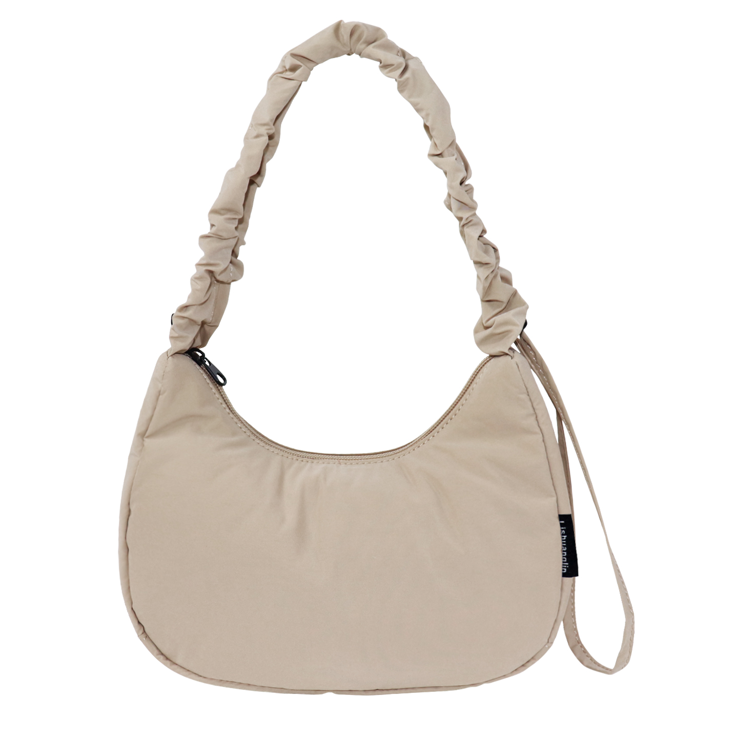 Custom Small RPET Recycled Polyester Shoulder Bag with Ruched Handle SLH25-029B