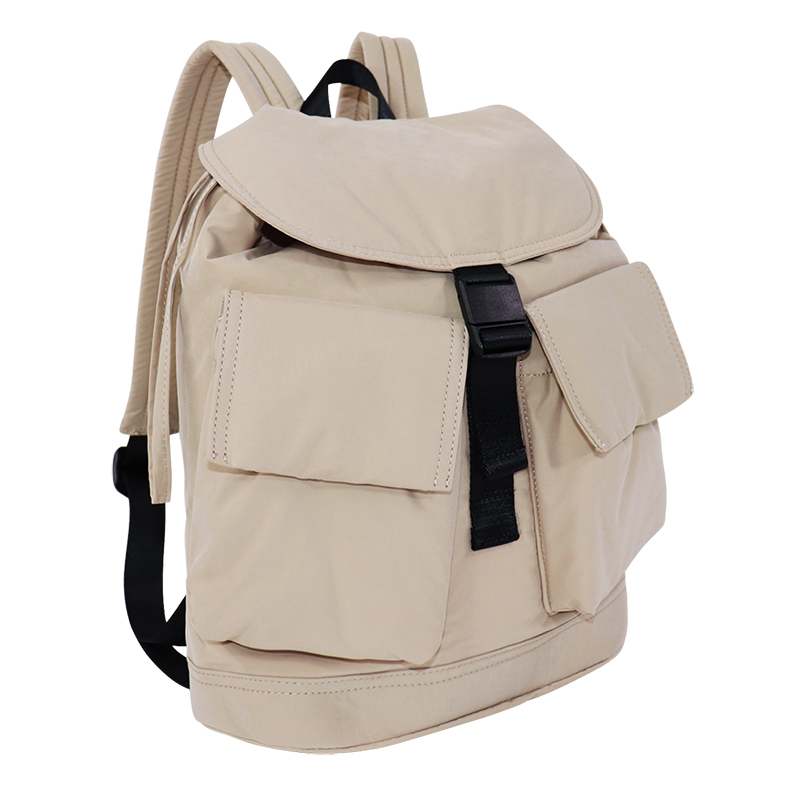 RPET Recycled Polyester Flap Backpack with Front Pockets - detail view 2