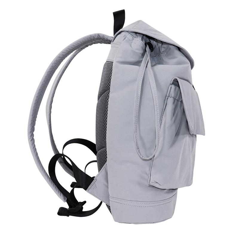 Compact RPET Recycled Polyester Backpack with Flap Closure - detail view 3
